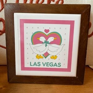 Tile Trivet with Duck in Wood Frame